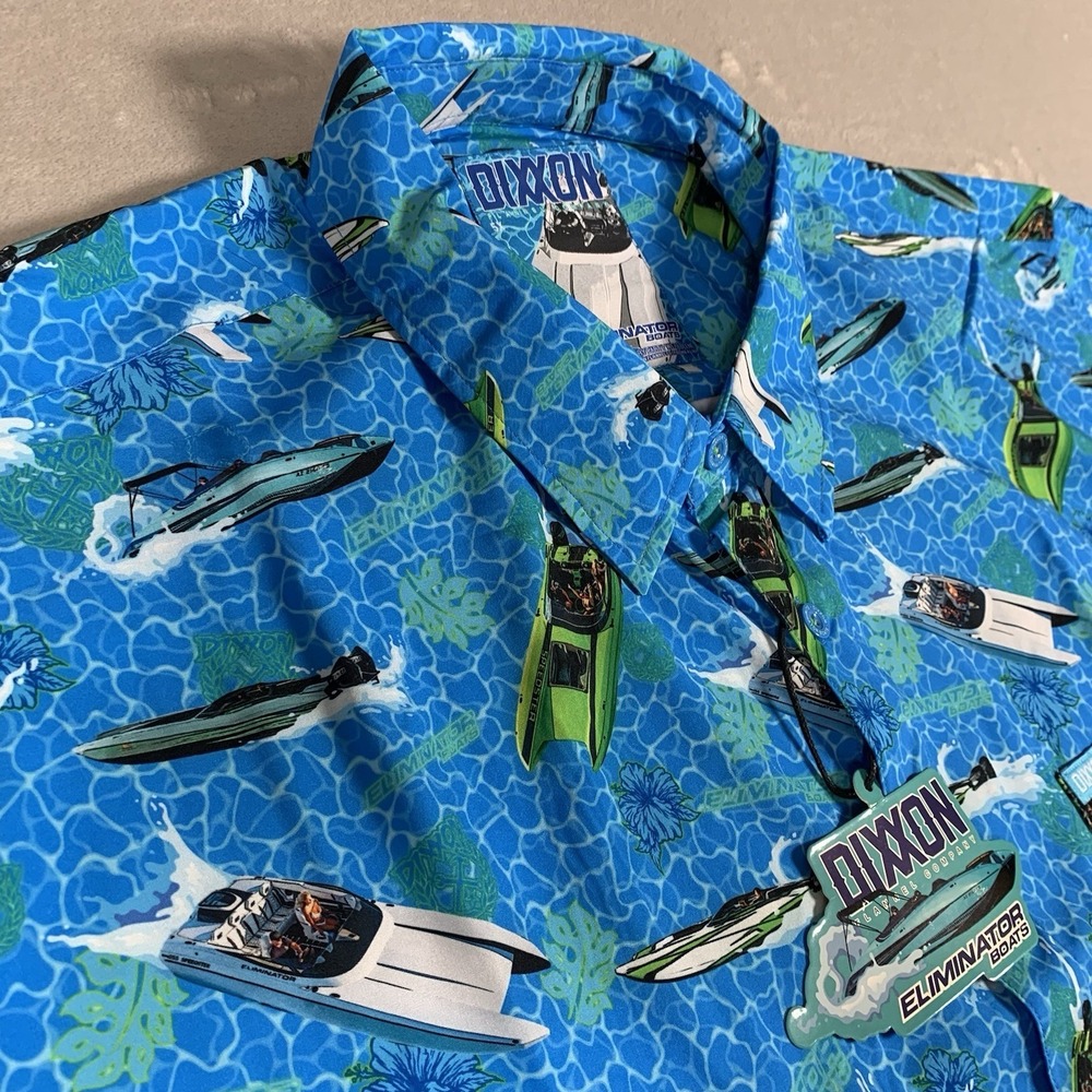 New Dixxon Flannel Co Eliminator Boats Shirt Mens 5XL Short Sleeve Button Up